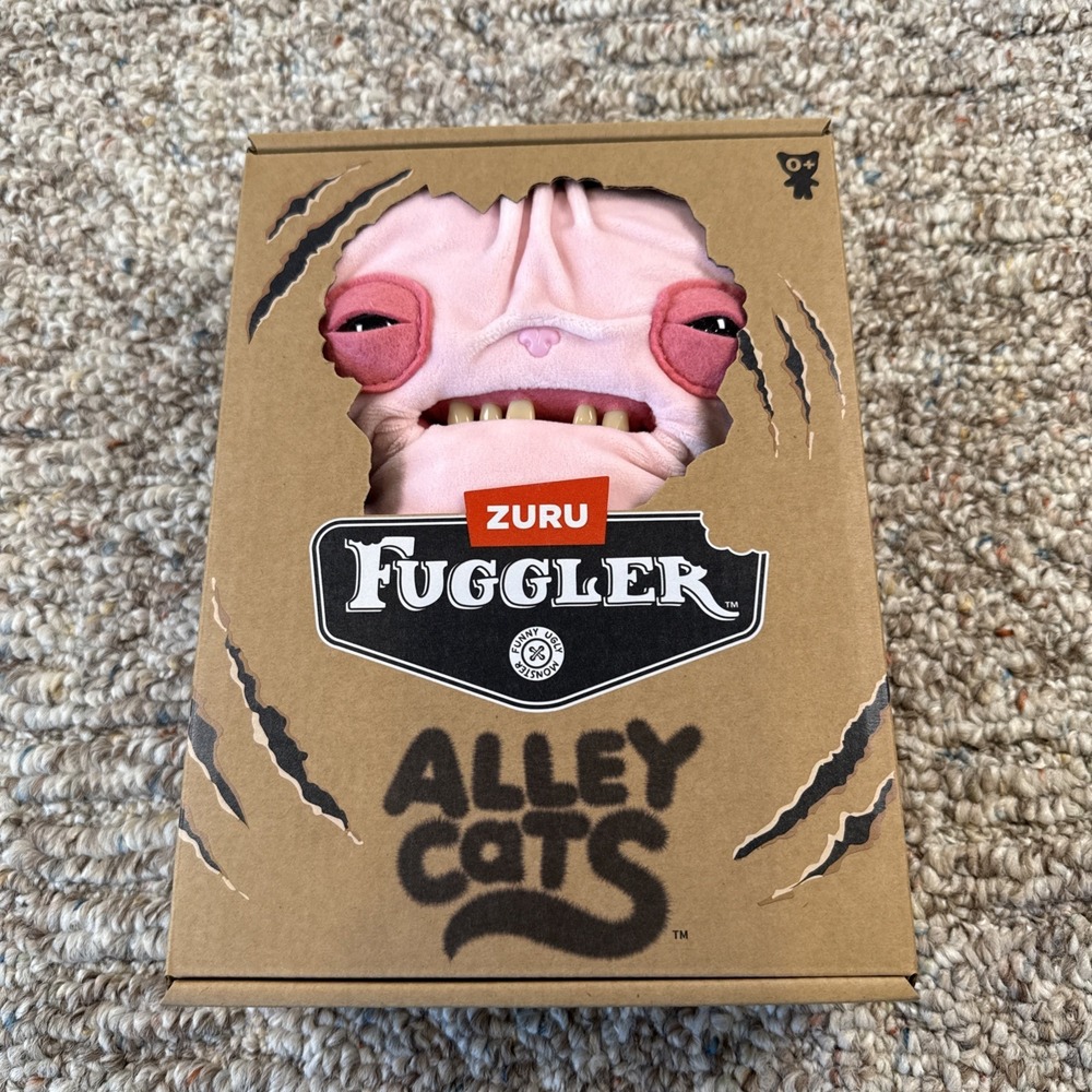 New Fuggler Alley Cats Wrinkle McStinkles Plush Sphinx 9" Plush Toy Pink Zuru
